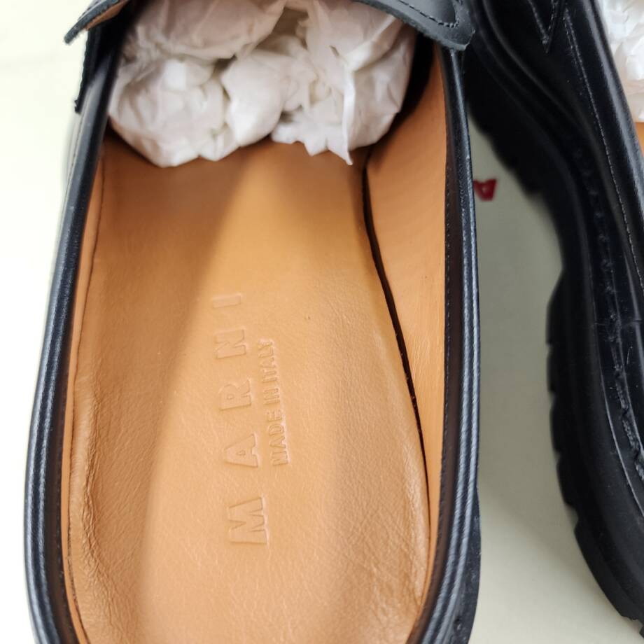 Marni Sabot Penny Loafer Mules Men's 42 Black Slip On