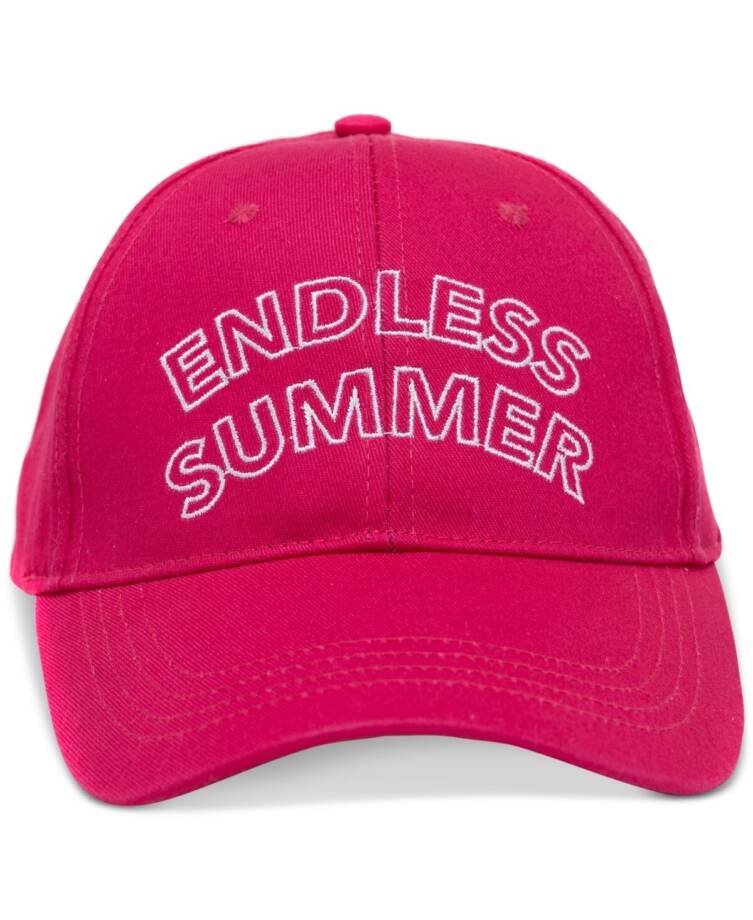 On 34th Conversational Baseball Cap Women's One Size Fuchsia Embroidered