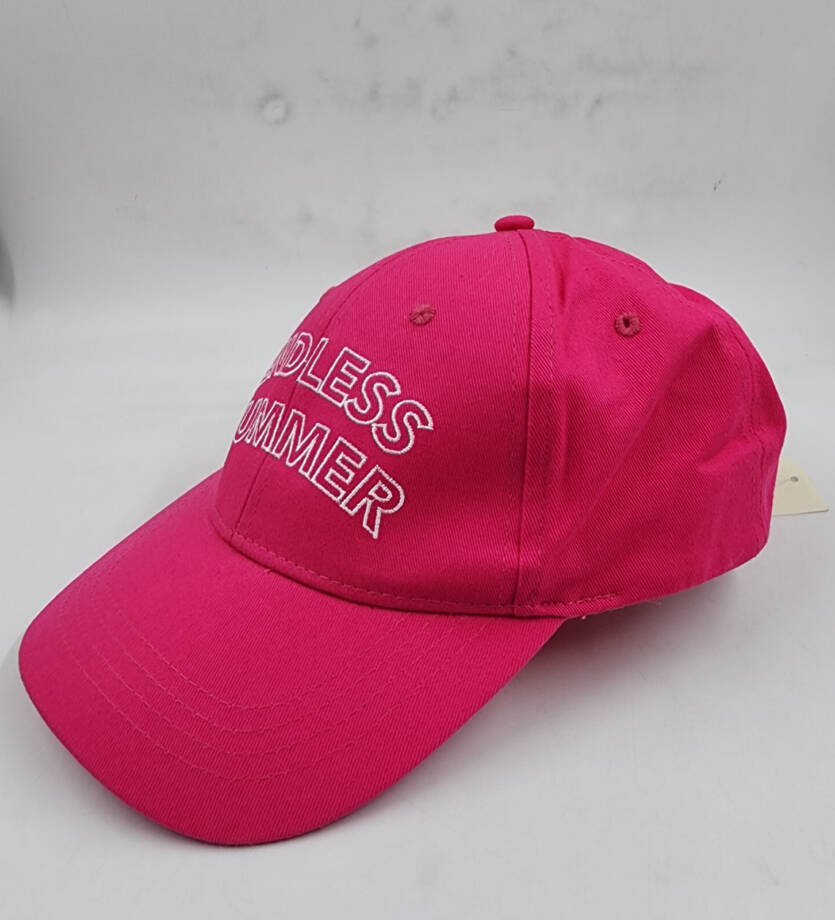 On 34th Conversational Baseball Cap Women's One Size Fuchsia Embroidered