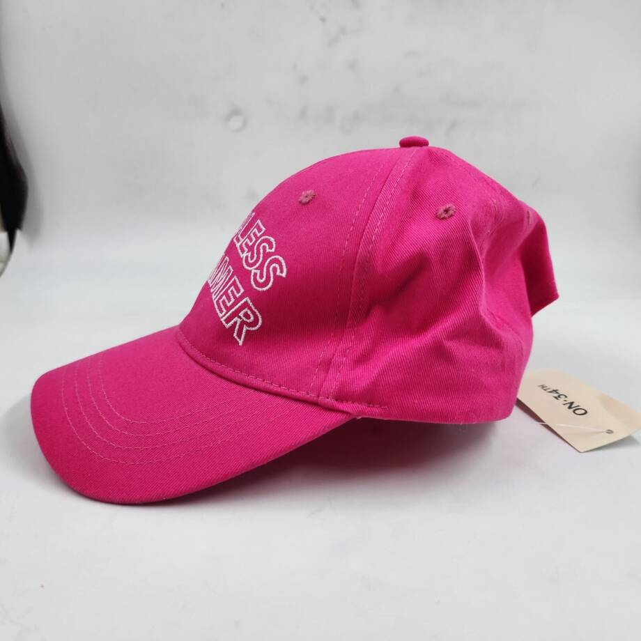 On 34th Conversational Baseball Cap Women's One Size Fuchsia Embroidered