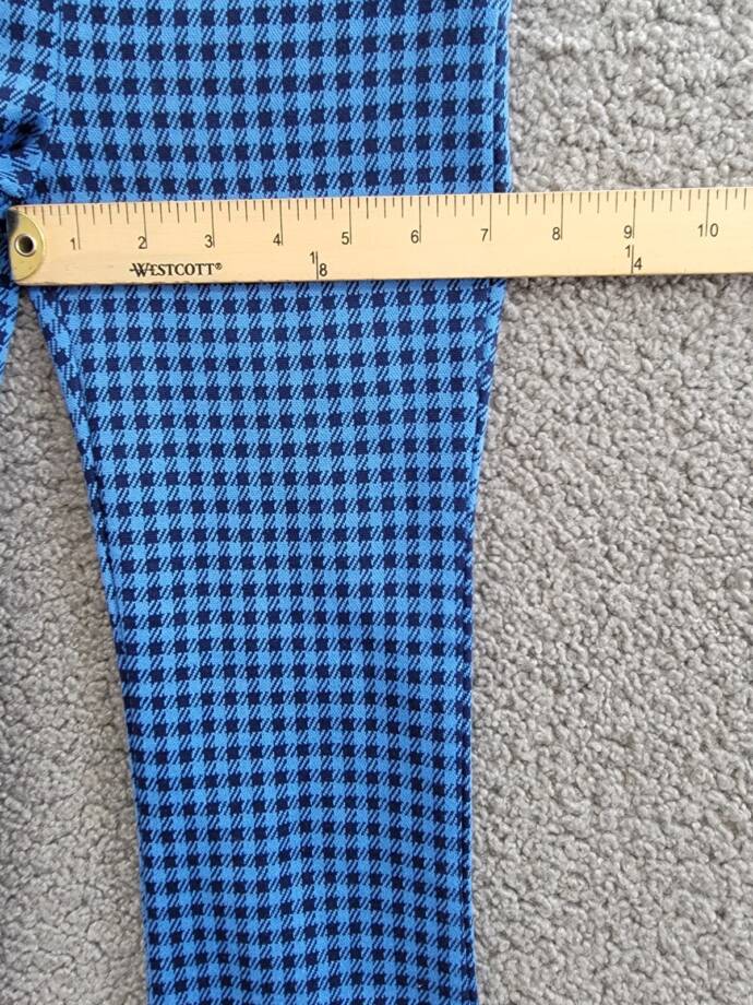 Epic Threads Check Flared Ponte Pants Girls XS 5/6 Campanula Blue Elastic Waist