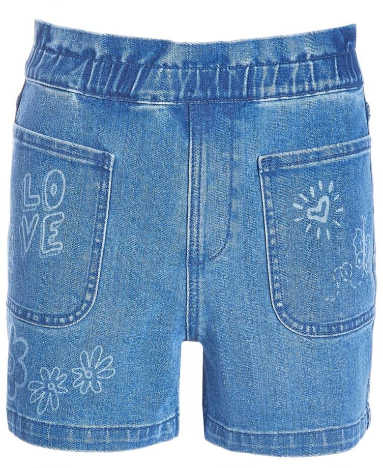 Epic Threads Scribble Paperbag Shorts Big Girls L Sketch Wash Elastic Waist