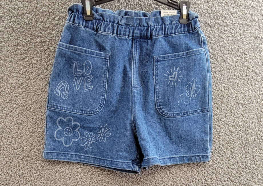 Epic Threads Scribble Paperbag Shorts Big Girls L Sketch Wash Elastic Waist