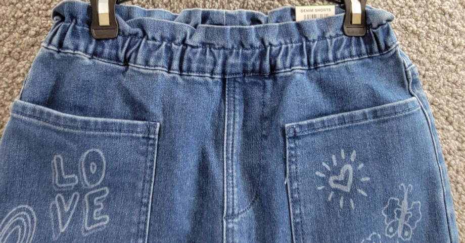 Epic Threads Scribble Paperbag Shorts Big Girls L Sketch Wash Elastic Waist