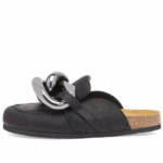 Jw Anderson Chain Slip on Loafer Leather Mules Men's 41 Black