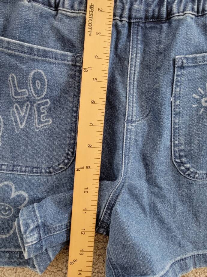 Epic Threads Scribble Paperbag Shorts Big Girls L Sketch Wash Elastic Waist