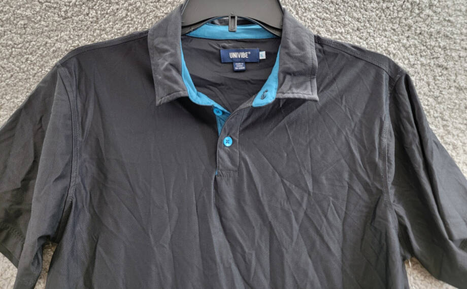 Univibe Walt Performance Polo Big Boys XL Black Short Sleeve Button Closure