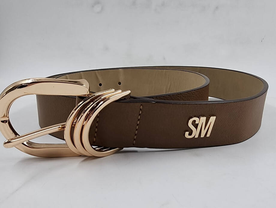 Steve Madden Multi D-Ring Keeper Belt with Gold Hardware Women's XL Brown