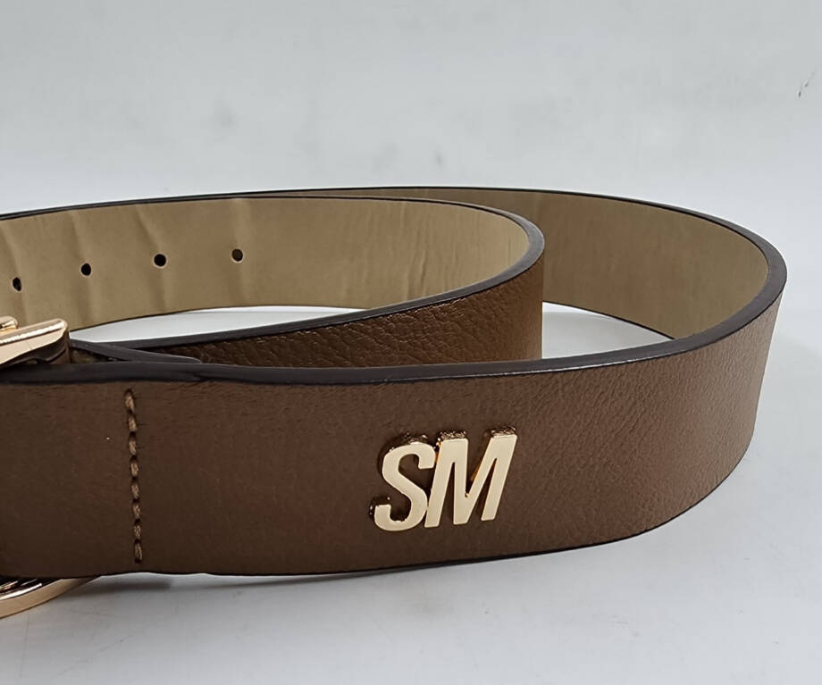 Steve Madden Multi D-Ring Keeper Belt with Gold Hardware Women's XL Brown