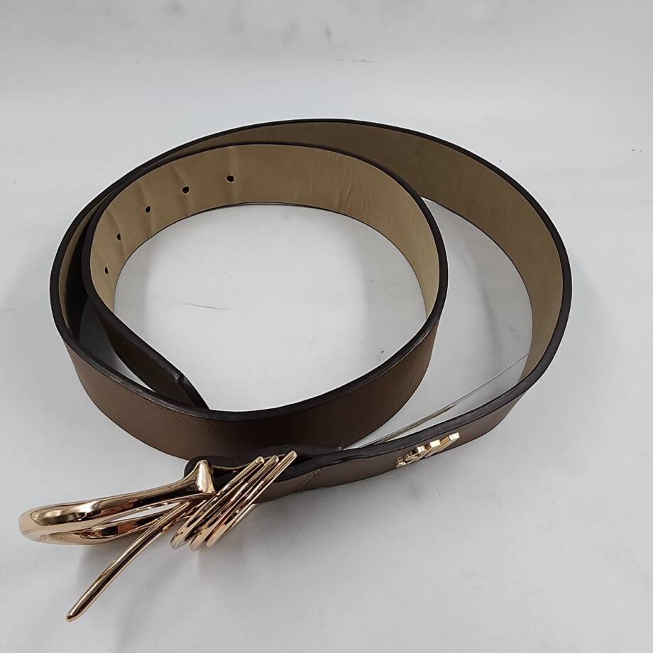 Steve Madden Multi D-Ring Keeper Belt with Gold Hardware Women's XL Brown