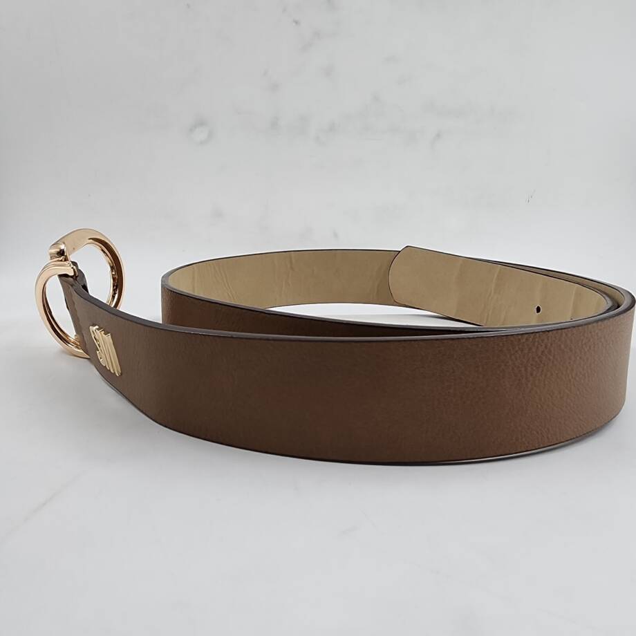 Steve Madden Multi D-Ring Keeper Belt with Gold Hardware Women's XL Brown