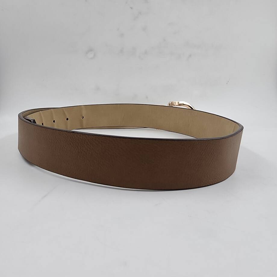 Steve Madden Multi D-Ring Keeper Belt with Gold Hardware Women's XL Brown