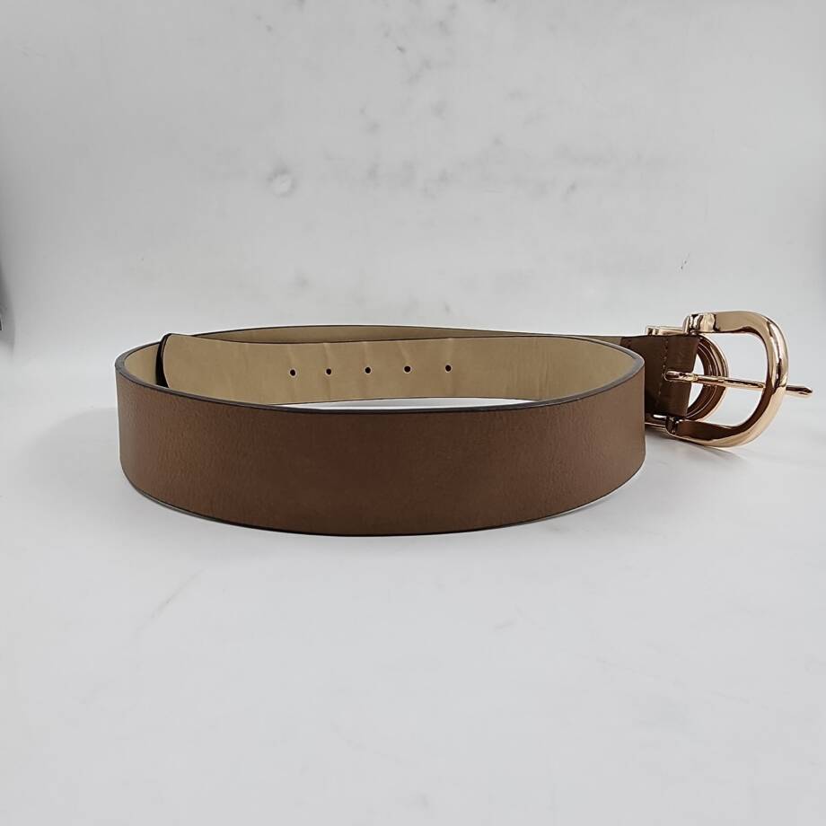 Steve Madden Multi D-Ring Keeper Belt with Gold Hardware Women's XL Brown