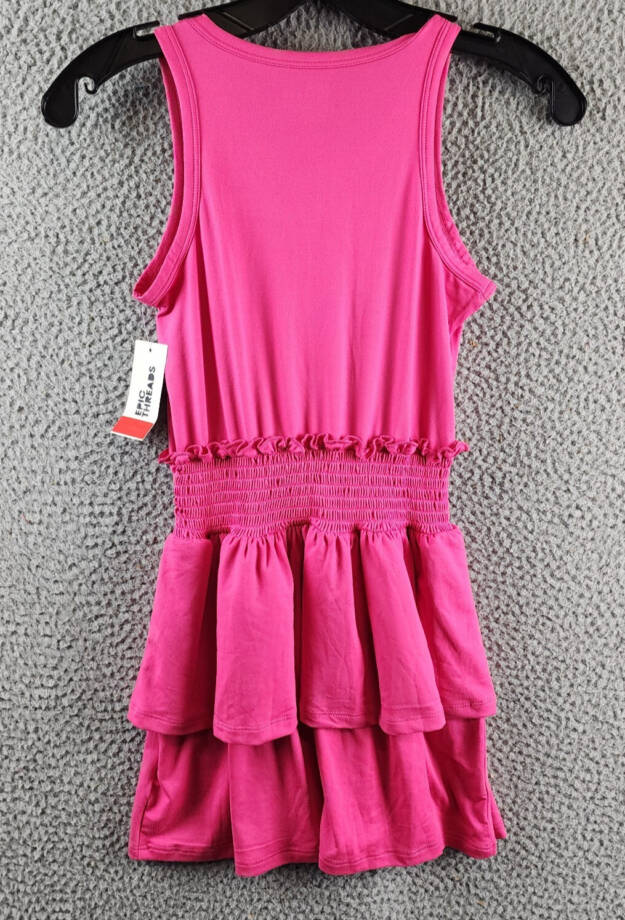 Epic Threads Solid Smocked Dress Big Girls S Pink Lightening Round Neck Pullover