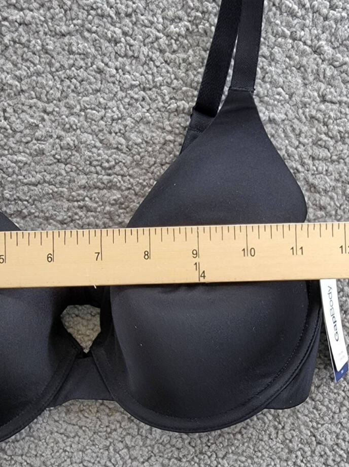 GAP GapBody Everyday Essentials T-Shirt Bra Women's 36D Black back Hook Closure