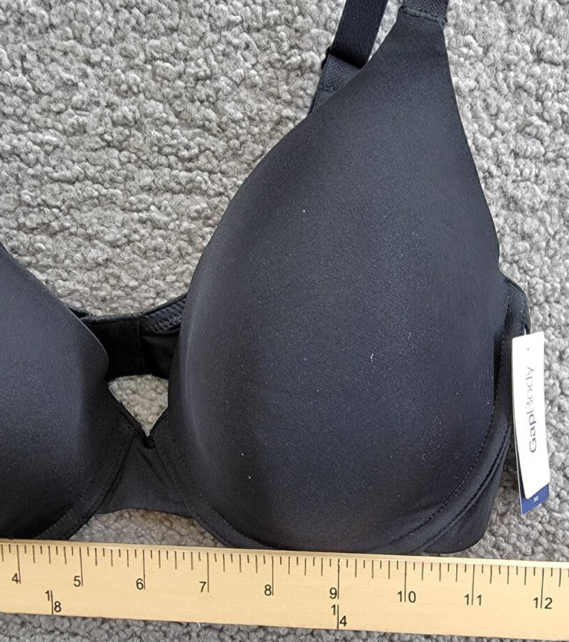 GAP GapBody Everyday Essentials T-Shirt Bra Women's 36D Black back Hook Closure