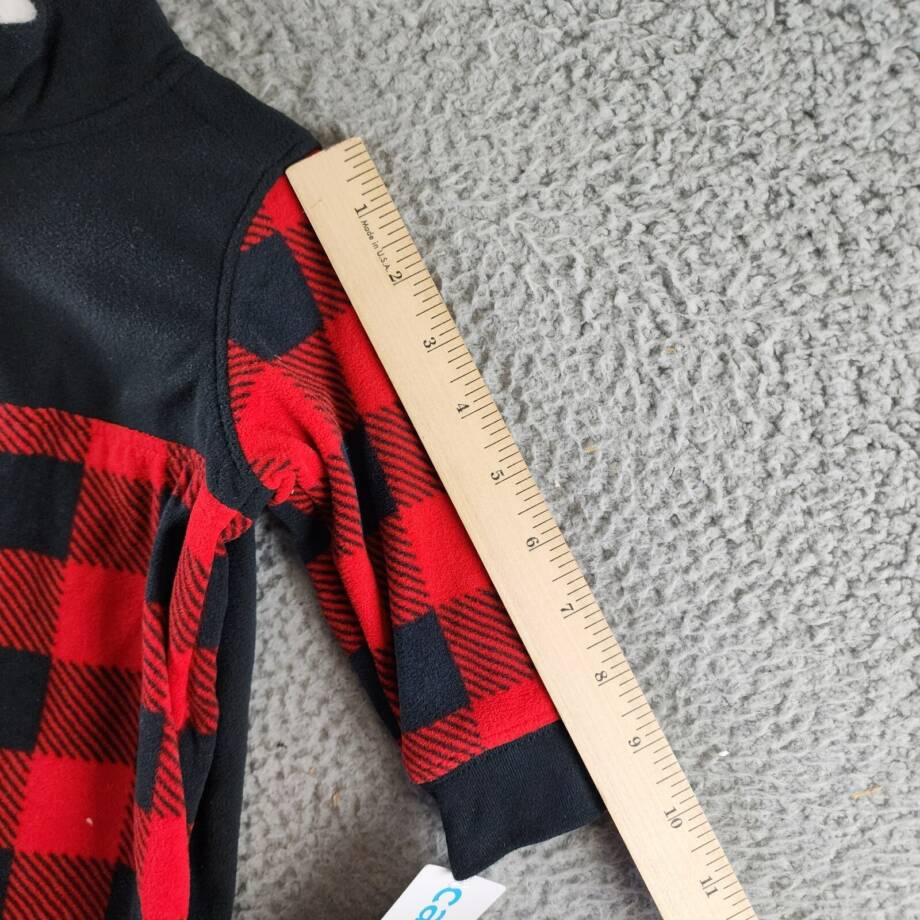 Carter's Buffalo-Check Fleece Jacket and Jogger Pants Set Baby Boys 9M Black/Red