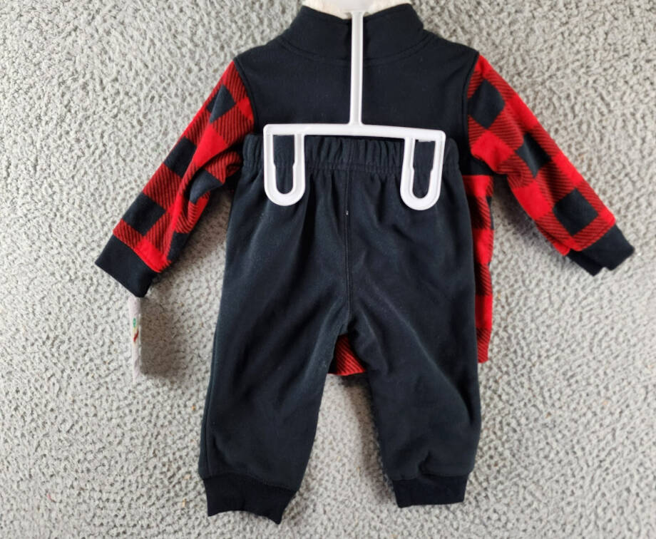 Carter's Buffalo-Check Fleece Jacket and Jogger Pants Set Baby Boys 9M Black/Red
