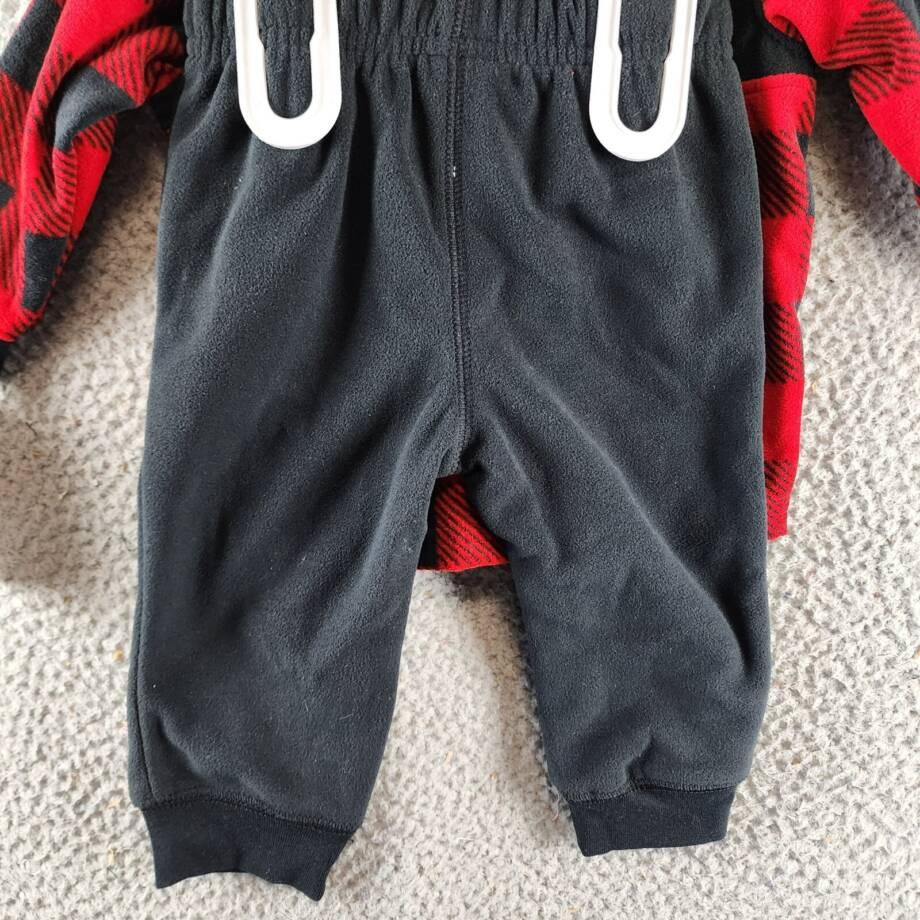 Carter's Buffalo-Check Fleece Jacket and Jogger Pants Set Baby Boys 9M Black/Red