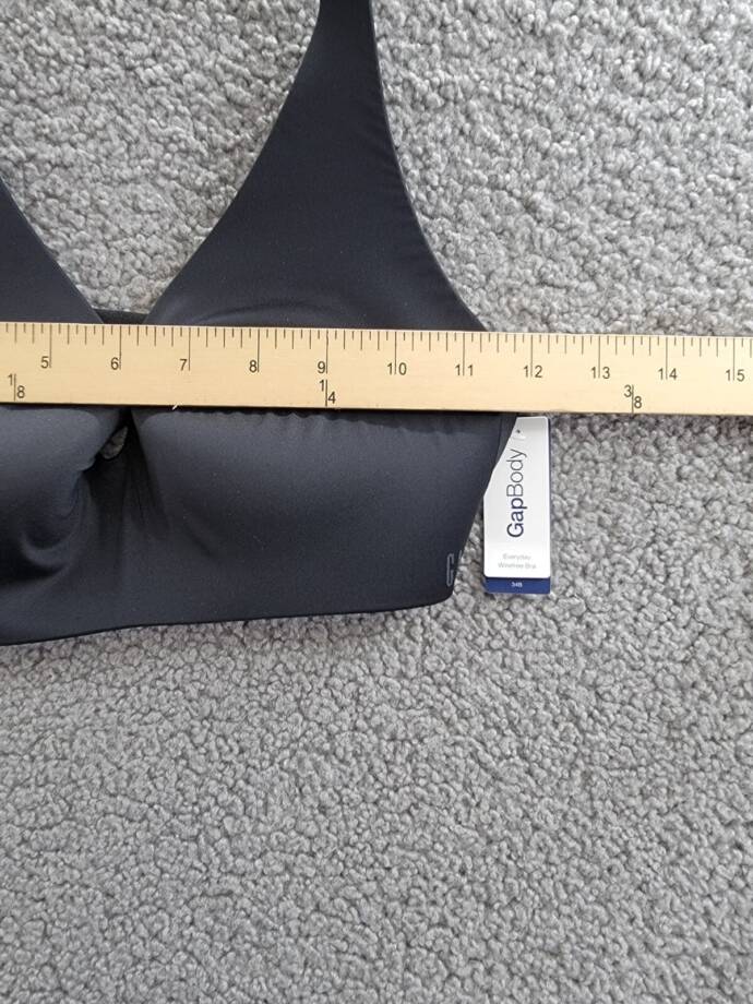 GAP GapBody Everyday Essentials Wireless Bra Women's 34B Black Hook & Eye Back