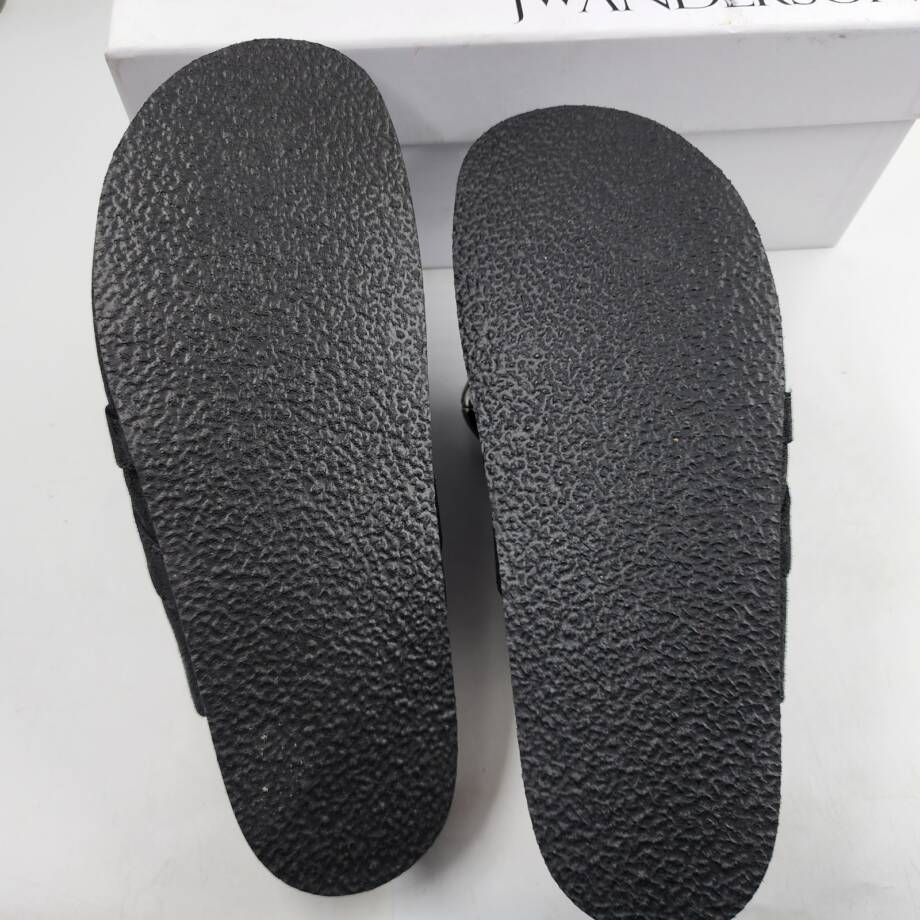 Jw Anderson Chain Slip on Loafer Leather Mules Men's 41 Black