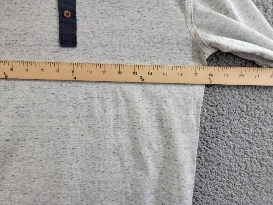 Joe's Jeans Frayed Henley Tee Boys XL 18-20 Oatmeal Heather Long Sleeve Pullover