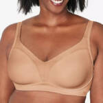 Playtex 18 Hour Bounce Control Wire Free Bra Women's 38DD Taupe Hook & Eye Back