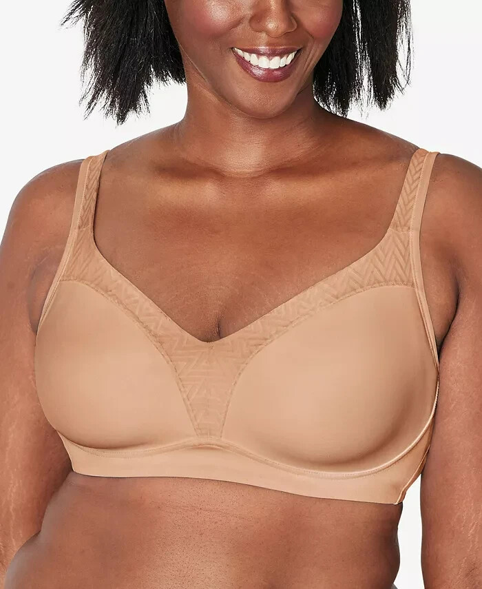 Playtex 18 Hour Bounce Control Wire Free Bra Women's 38DD Taupe Hook & Eye Back