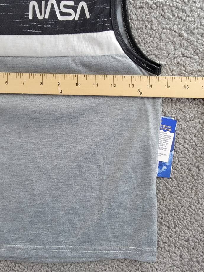 Max & Olivia NASA Graphic Muscle Tank Top Boys' S (6-7) Gray/Black Crew Neck