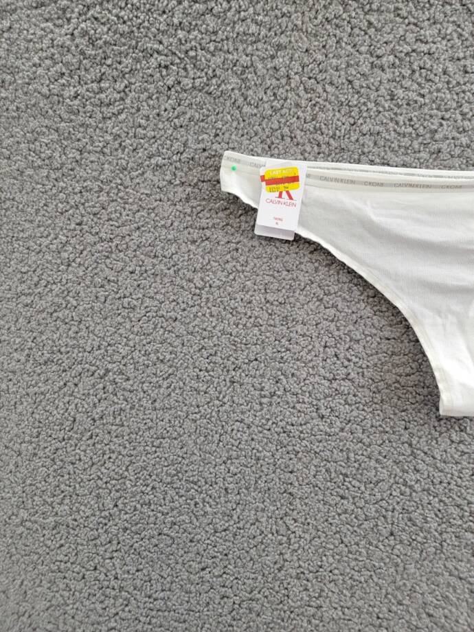 Calvin Klein CK One Singles Thong Underwear Women's XL White Elastic Waist Logo