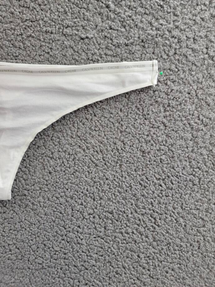 Calvin Klein CK One Singles Thong Underwear Women's XL White Elastic Waist Logo
