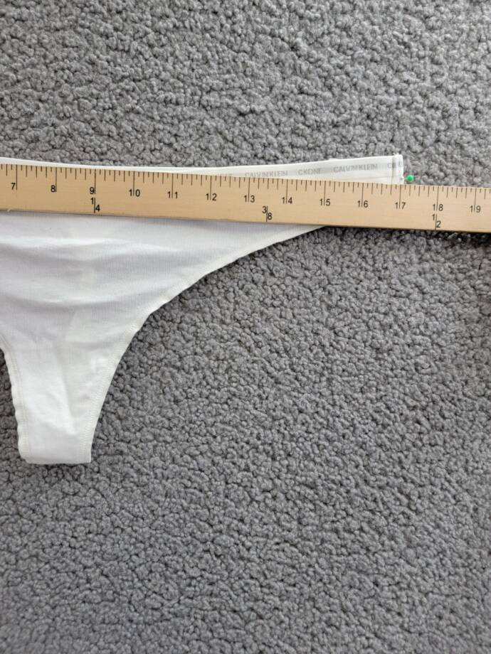 Calvin Klein CK One Singles Thong Underwear Women's XL White Elastic Waist Logo