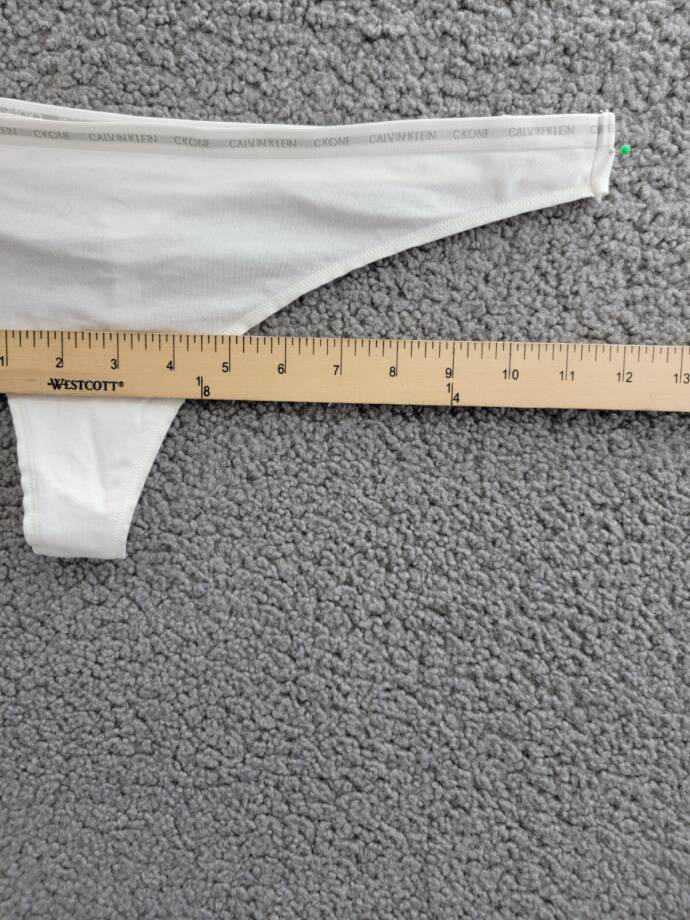 Calvin Klein CK One Singles Thong Underwear Women's XL White Elastic Waist Logo