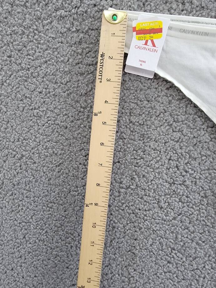 Calvin Klein CK One Singles Thong Underwear Women's XL White Elastic Waist Logo
