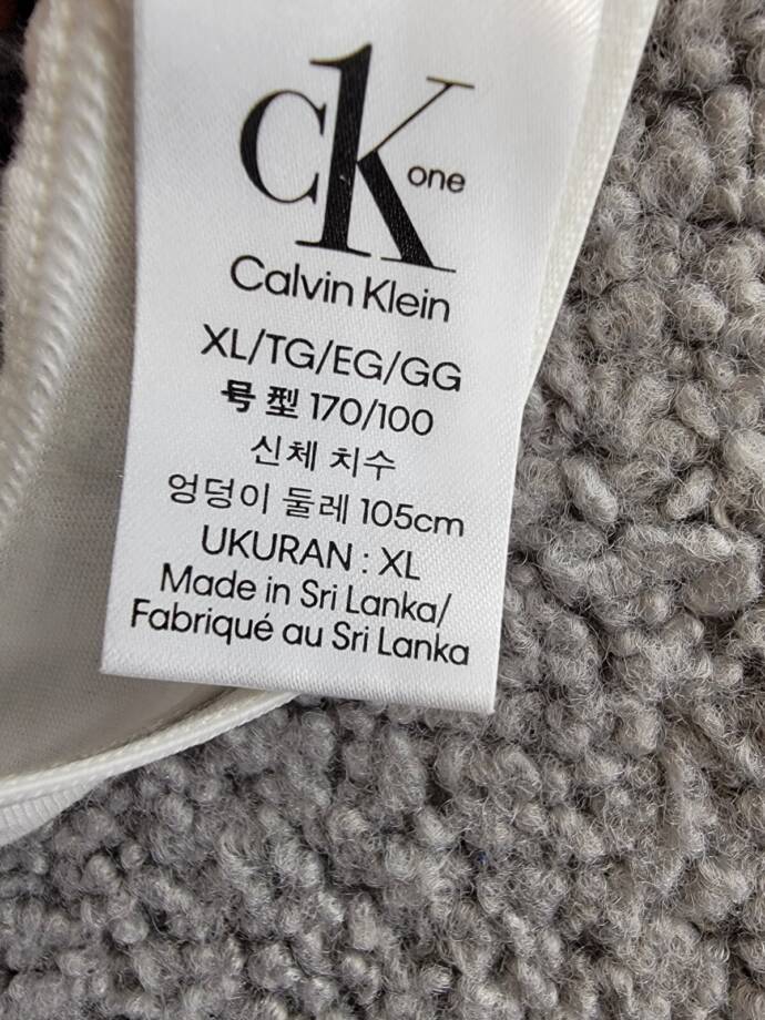 Calvin Klein CK One Singles Thong Underwear Women's XL White Elastic Waist Logo