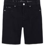 Calvin Klein Loose Fit Denim Shorts Boys 18 Black Belt Loops Button Zip Closure~