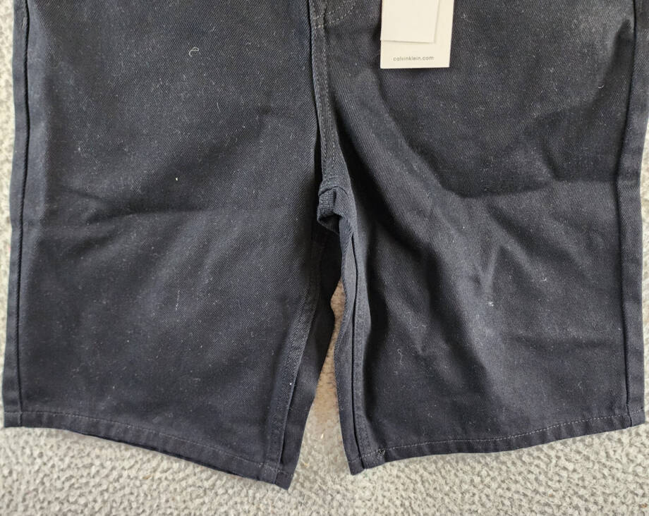 Calvin Klein Loose Fit Denim Shorts Boys 18 Black Belt Loops Button Zip Closure~