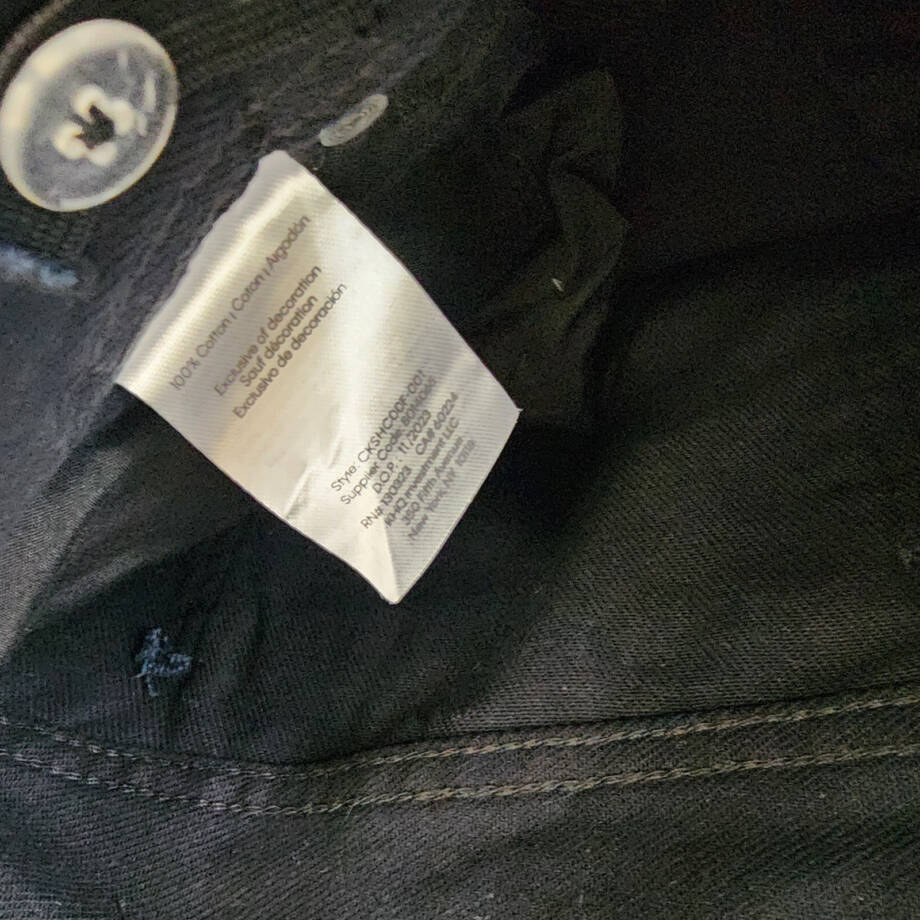 Calvin Klein Loose Fit Denim Shorts Boys 18 Black Belt Loops Button Zip Closure~