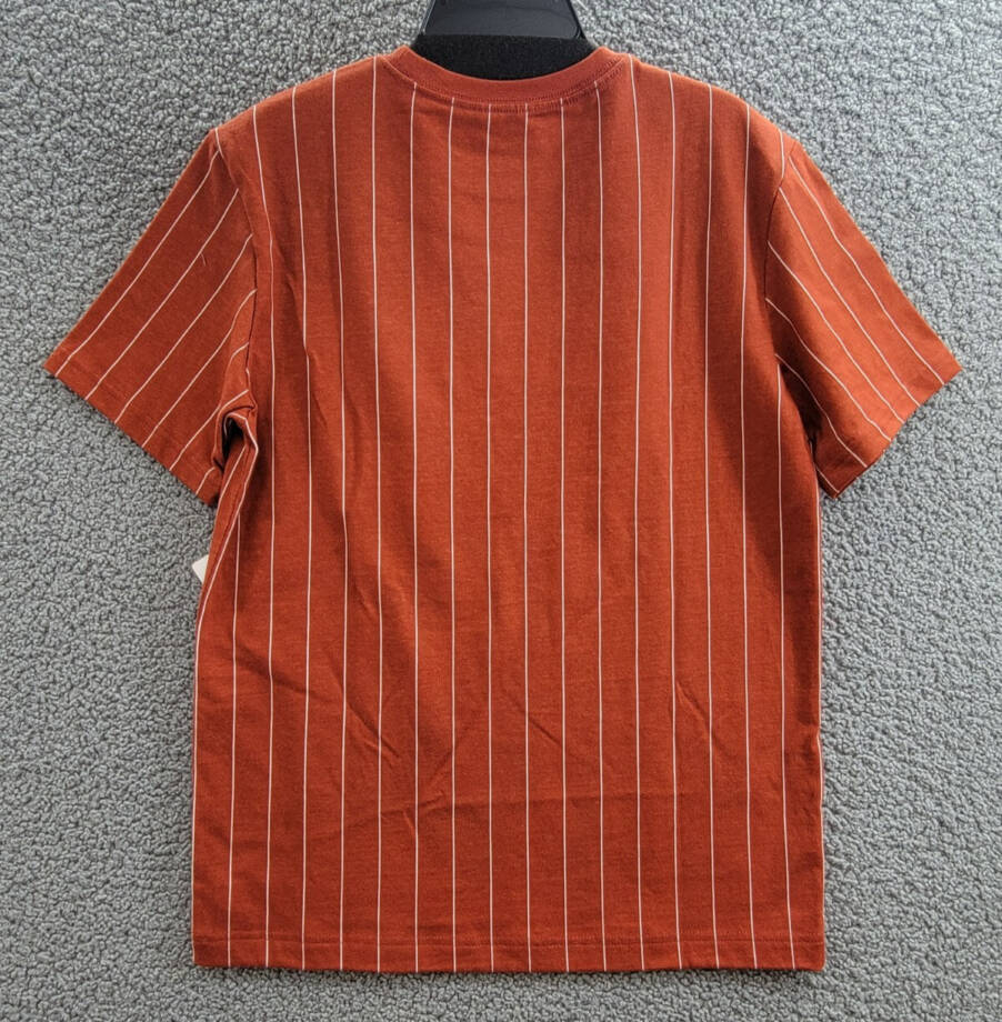 JORDAN MVP Pinstripe Graphic Tee Boys' L Dune Red Crewneck Short Sleeves W/ Logo