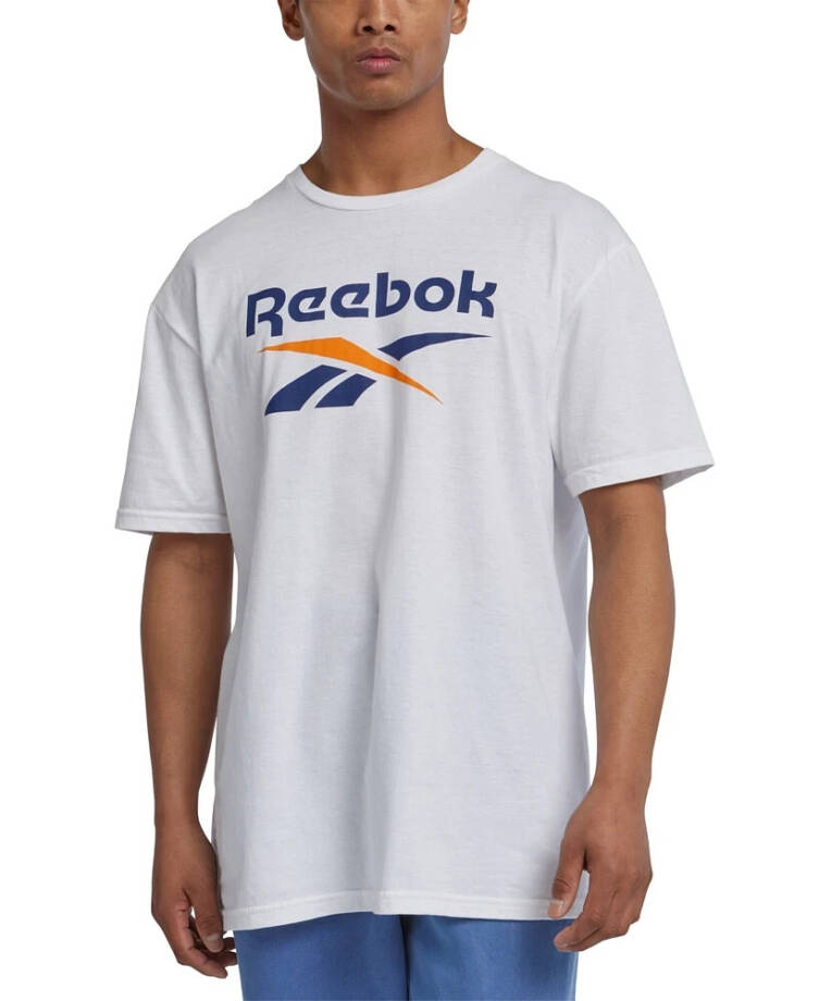 Reebok Spinster Classic Logo Graphic T-Shirt Mens XL White Crewneck Short Sleeve