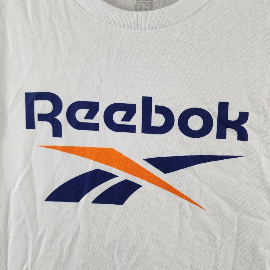 Reebok Spinster Classic Logo Graphic T-Shirt Mens XL White Crewneck Short Sleeve