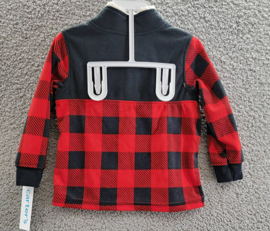 Carter's Buffalo-Check Fleece Jacket & Jogger Pants Set Baby Boys 24M Red/Black