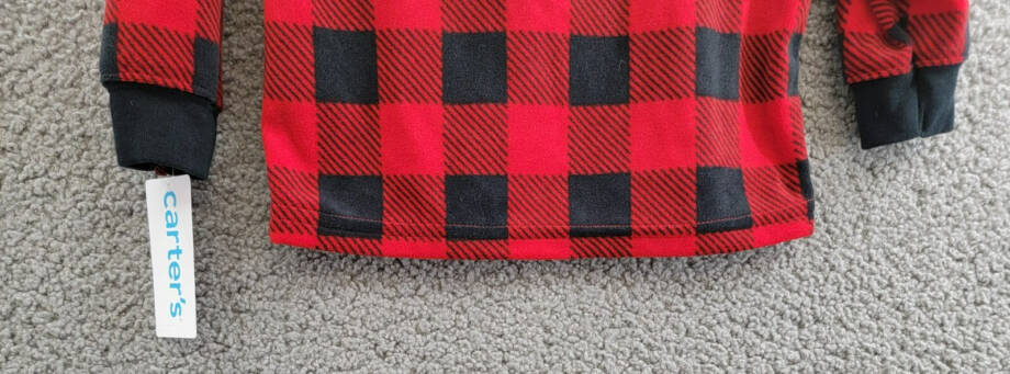 Carter's Buffalo-Check Fleece Jacket & Jogger Pants Set Baby Boys 24M Red/Black