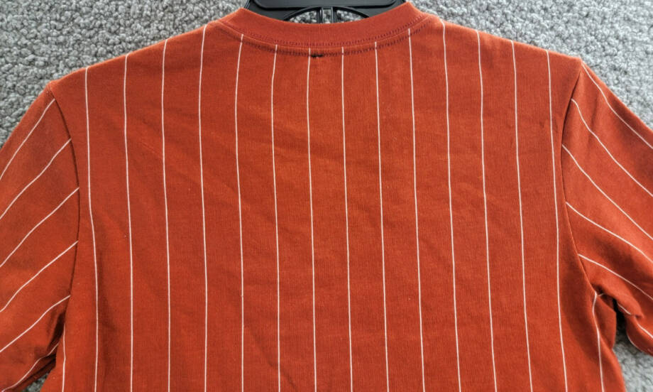 JORDAN Air Jordan MVP Pinstripe Graphic Tee Boys' M Dune Red Crewneck Pullover
