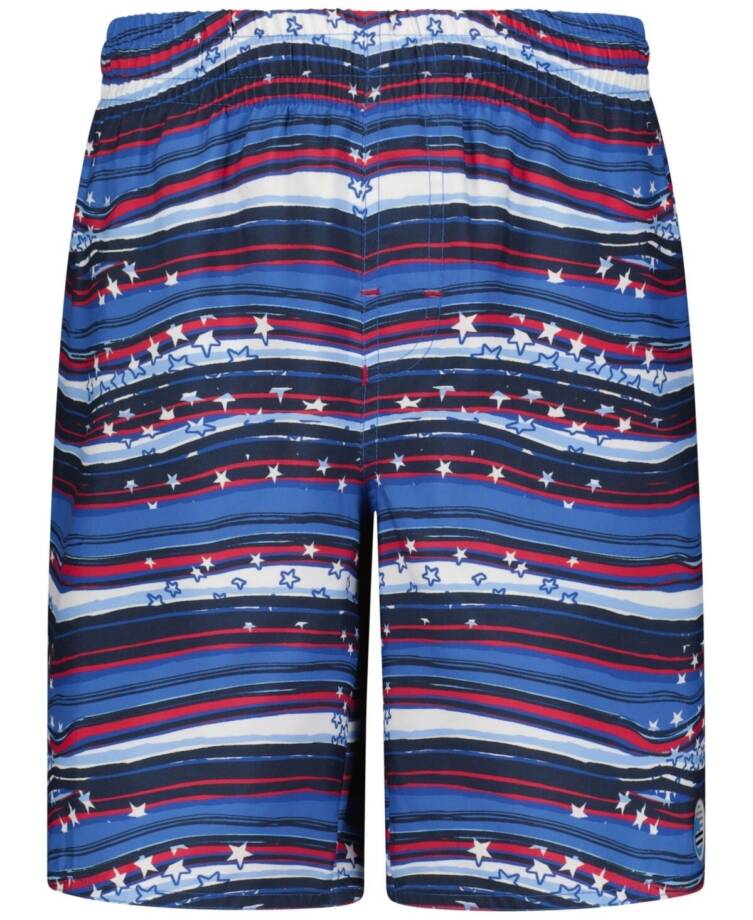 Laguna Stars & Stripes Volley Swim Trunks Big Boys M 10/12 Strong Blue Pull On