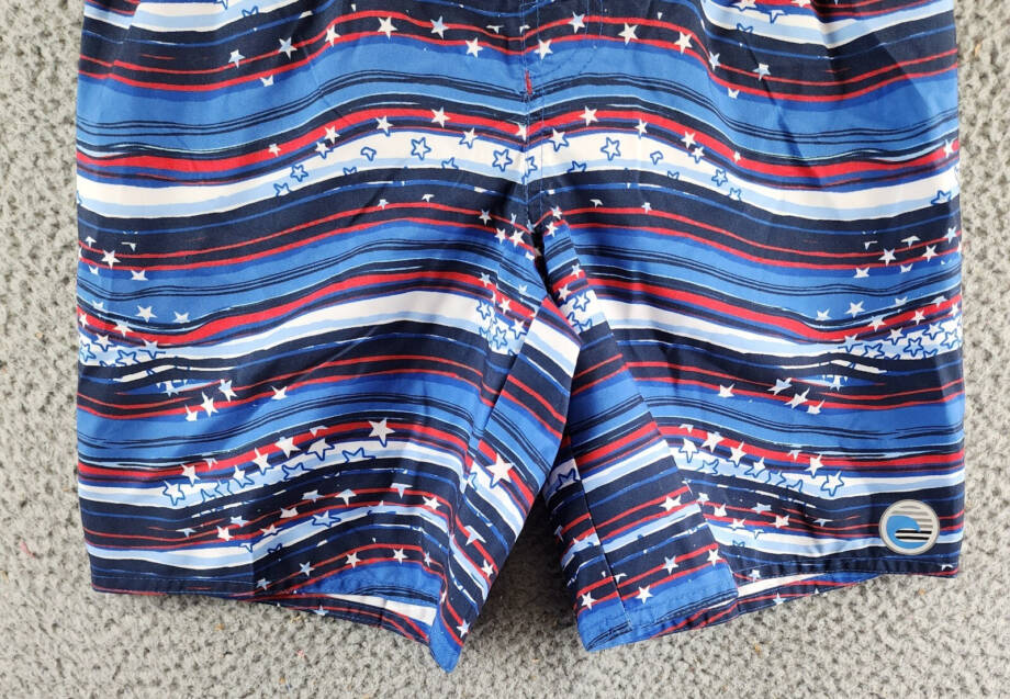 Laguna Stars & Stripes Volley Swim Trunks Big Boys M 10/12 Strong Blue Pull On