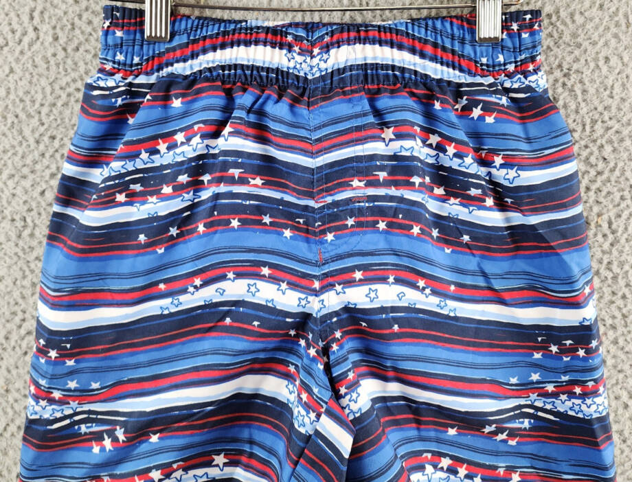 Laguna Stars & Stripes Volley Swim Trunks Big Boys M 10/12 Strong Blue Pull On