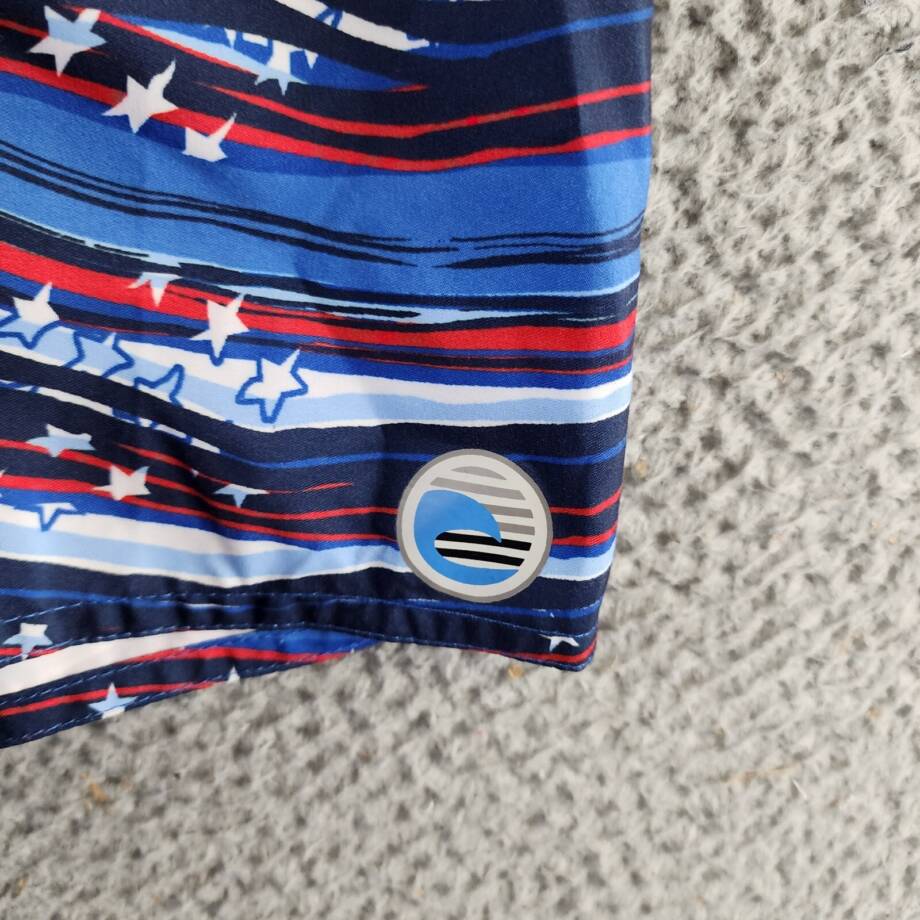 Laguna Stars & Stripes Volley Swim Trunks Big Boys M 10/12 Strong Blue Pull On
