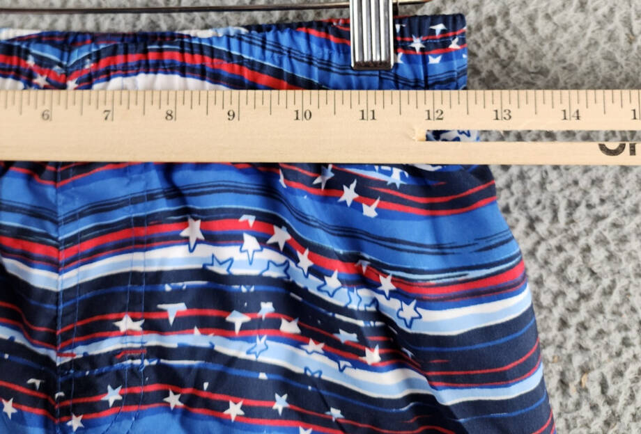 Laguna Stars & Stripes Volley Swim Trunks Big Boys M 10/12 Strong Blue Pull On