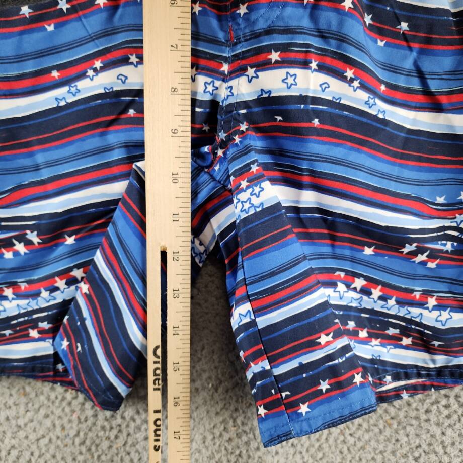 Laguna Stars & Stripes Volley Swim Trunks Big Boys M 10/12 Strong Blue Pull On